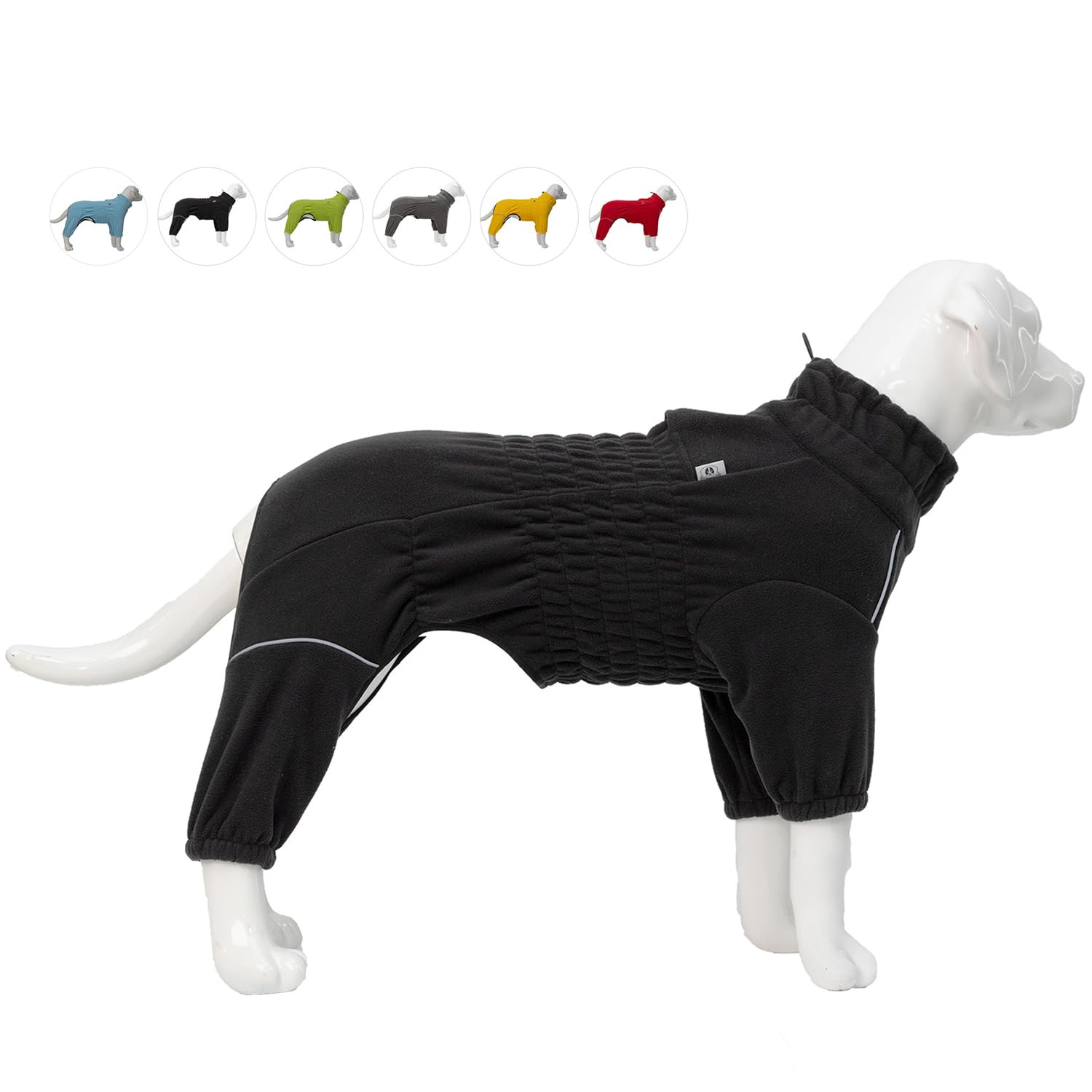 Warm Dog Coat Windproof Dog Jacket for Small Medium Large Dogs 4 Legged Fleece Dog Winter Coat Zippered Closure Dog Outdoor Jacket Black S