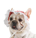 Dog Hat YAODHAOD Summer Pet Lace Baby Hat Princess Sun Cap Adjustable Dog Outdoor Sport Sun Protection Visor Sunbonnet Outfit with Ear Holes for Small and Medium Dog (L (Pack of 1) Red)