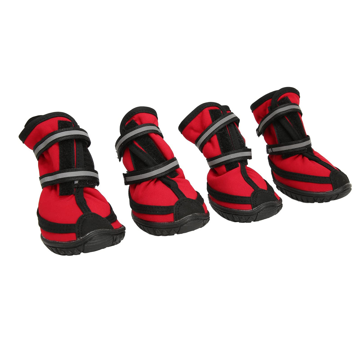 4Pcs Dog Boots Soft Dog Outdoor Shoes Dog Protector with Reflective Strips for Small Medium Large Dogs (L)