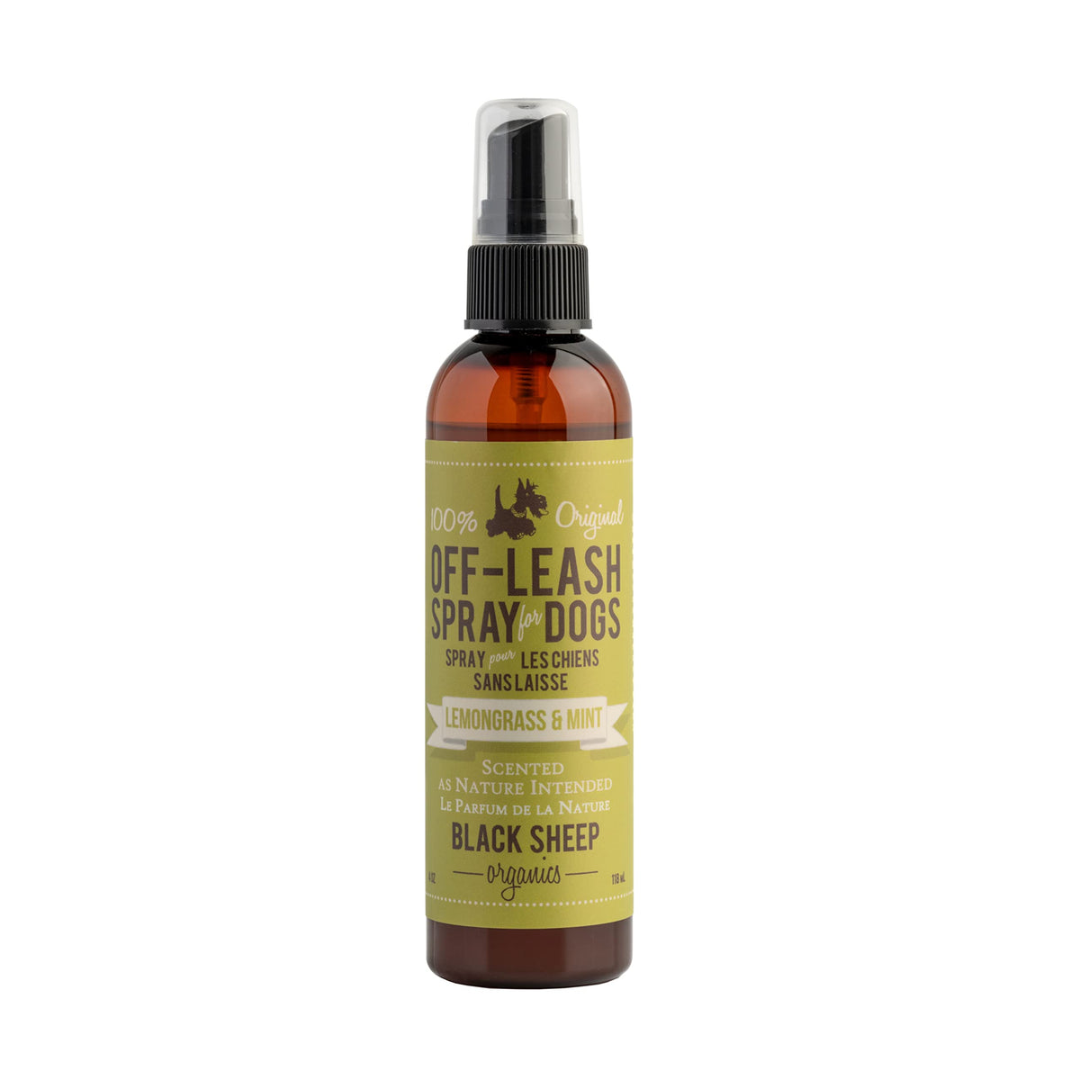 Black Sheep Organics Deodorizer Spray: Lemongrass & Mint Dog Outdoor Grooming Spray - Puppy Body Perfume Spray Freshener Made in Canada