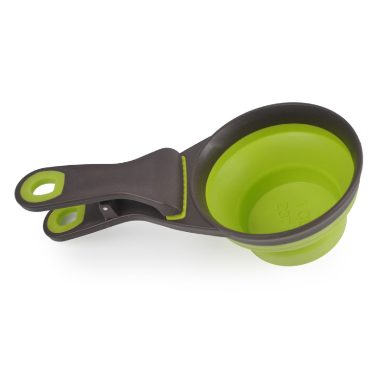 Collapsible Silicone Pet Bowl with Food Scoop and Measuring Cup
